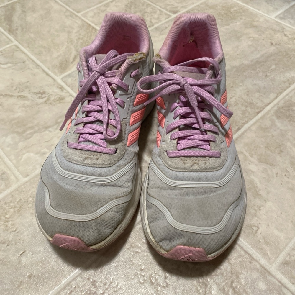 Adidas Women's Pink and Gray Sneakers